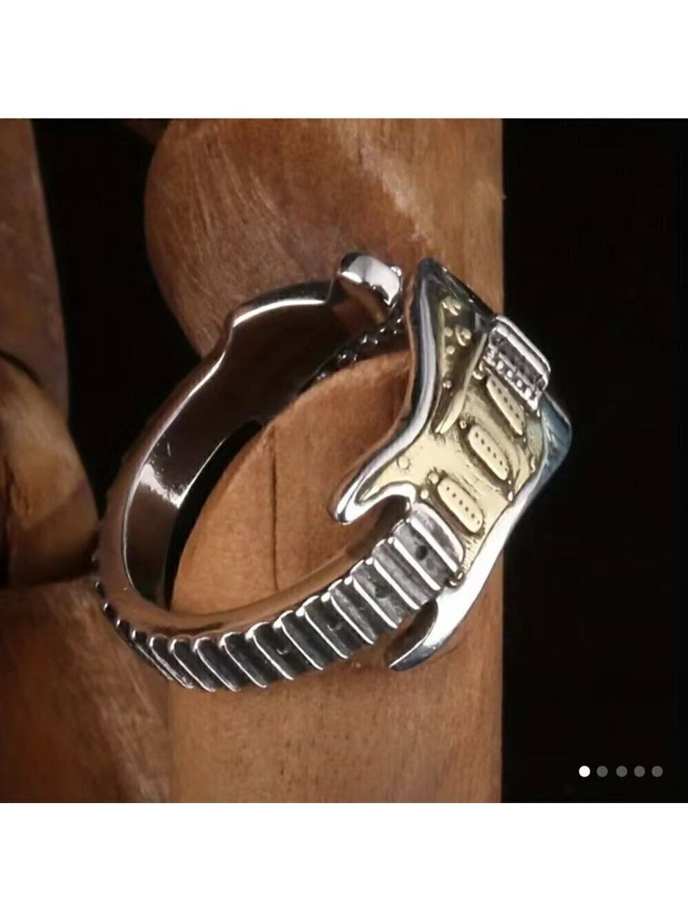 Boho Rocker Guitar Spoon Ring #841